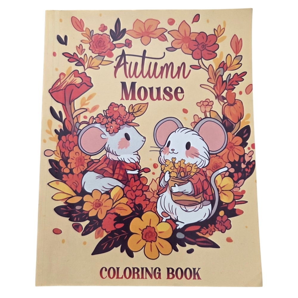Autumn Mouse Coloring Book